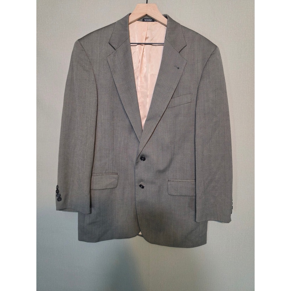 Oscar de la Renta Menswear Grey Micro Pattern Two Button Blazer Sport Coat